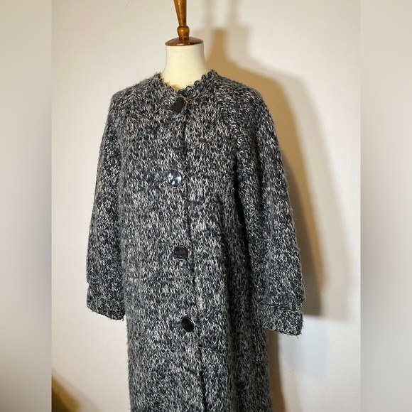 60s VTG Heather Grey Winter Coat - Picture 7 of 16